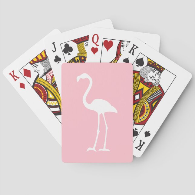 Pink and White Flamingo Playing Cards (Back)