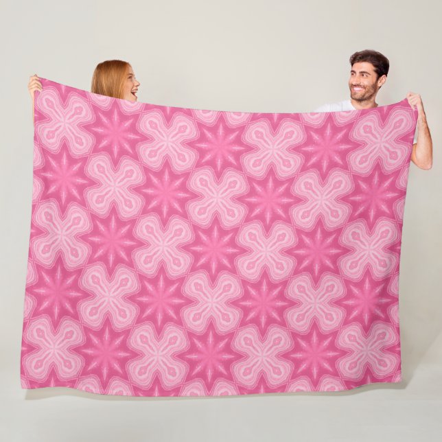 Pink And White Fleece Blanket (In Situ)