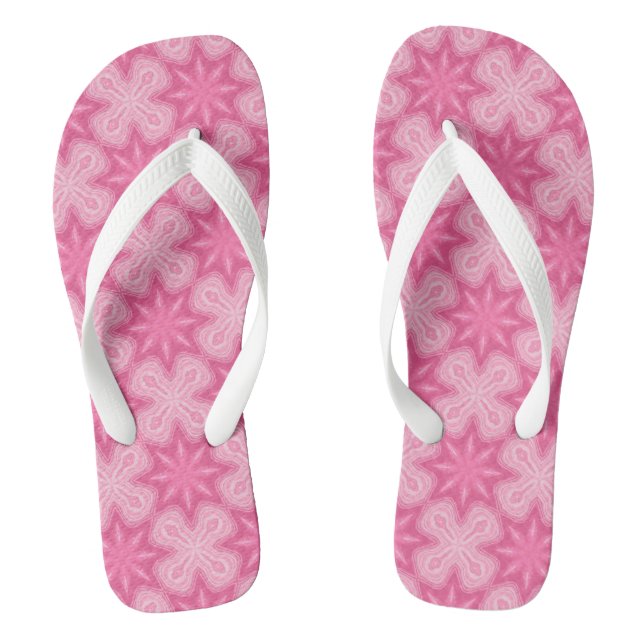 Pink And White Flip Flops (Footbed)