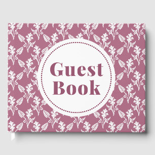Pink and White Floral Pattern Guest Book