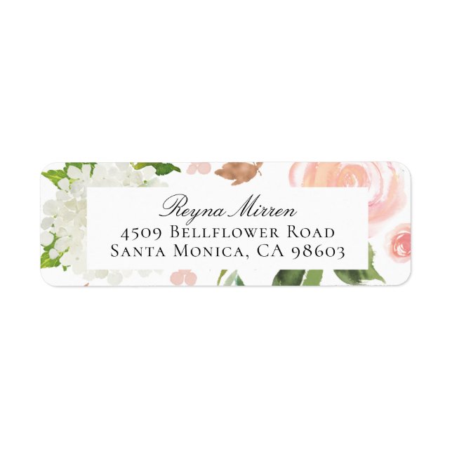 Pink and White Floral Return Address (Front)