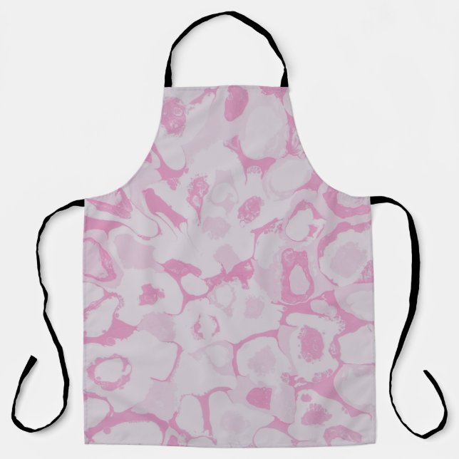 Pink and white floral textile apron (Front)