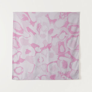 Pink and white floral textile tapestry