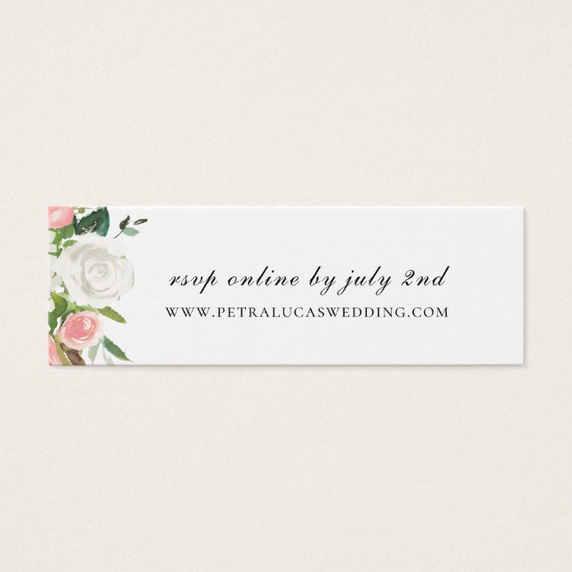 Pink and White Floral Wedding Website RSVP (Front)