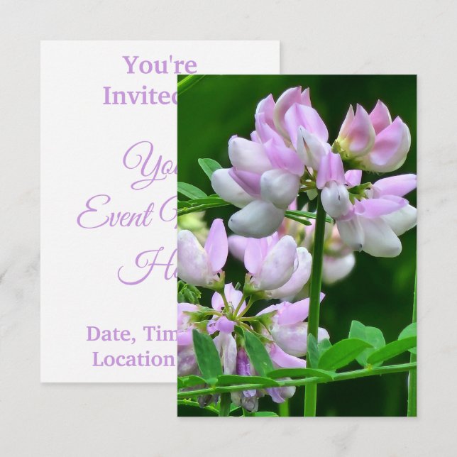Pink and White Flower Buds Invitation (Front/Back)