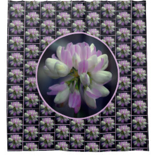 Pink And White Flower Close Up Pattern   Shower Curtain