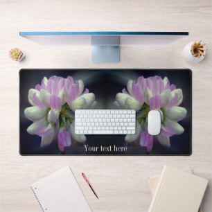 Pink And White Flower Close Up Personalised Desk Mat