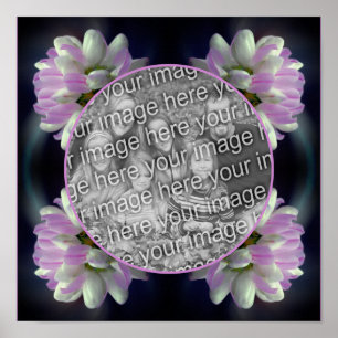 Pink And White Flower Frame Create Your Own Photo Poster