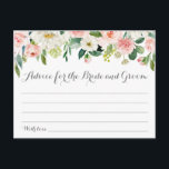 Pink and White Flower Wedding Advice Cards<br><div class="desc">Our pink and white flower "Advice for the Bride and Groom" cards are a sweet activity to have a wedding reception or bridal shower. The wording is completely customisable. Use Zazzle's "Personalise this template" tool to change the wording if you would like. Be sure to check out our large selection...</div>