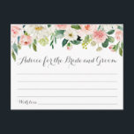 Pink and White Flower Wedding Advice Cards<br><div class="desc">Our pink and white flower "Advice for the Bride and Groom" cards are a sweet activity to have a wedding reception or bridal shower. The wording is completely customisable. Use Zazzle's "Personalise this template" tool to change the wording if you would like. Be sure to check out our large selection...</div>