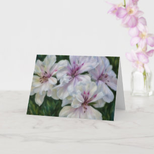 Pink and White Flowers Floral Art Note Card