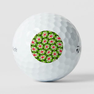 Pink and White Flowers Pattern Golf Balls