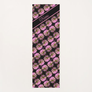 Pink And White Flowers Personalised Yoga Mat