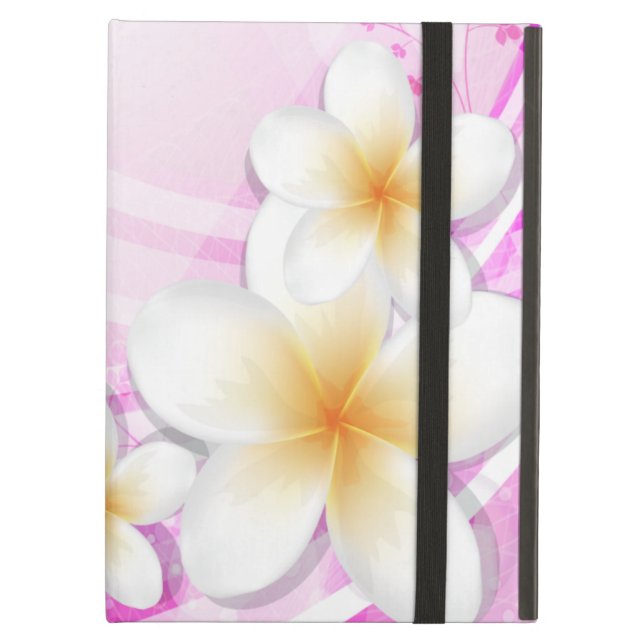 Pink and White Flowers Powis iCase iPad Case (Front Closed)