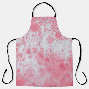 PINK AND WHITE FLUID ABSTRACT PAINTING APRON