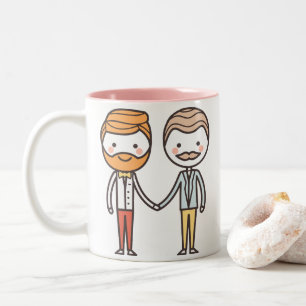 pink and white gay pride Valentine's Day mug