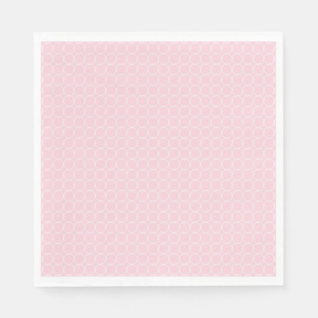Pink and White Geographic  Paper Napkin (Front)