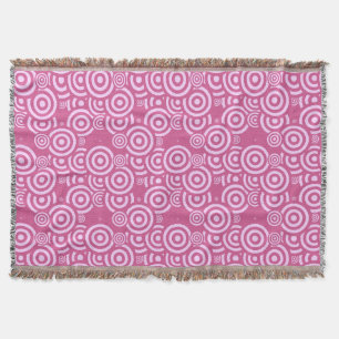 pink and white geometric throw blanket