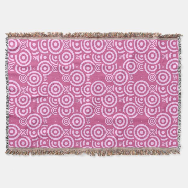 pink and white geometric throw blanket (Front)