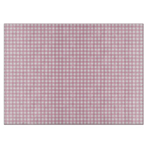 Pink and White Gingham Cutting Board