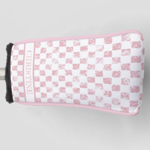 Pink and White Gingham Ladies Golf Head Cover