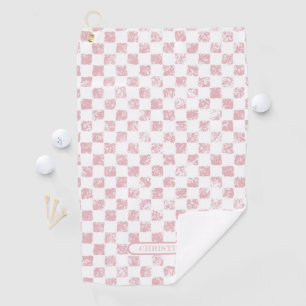 Pink and White Gingham Ladies Golf Towel