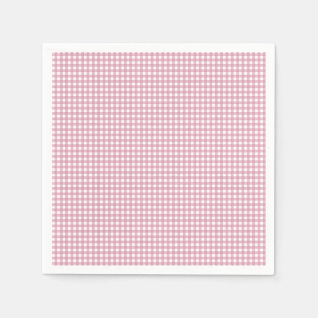 Pink and White Gingham Napkin (Front)