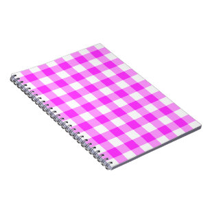 Pink and White Gingham Pattern Notebook