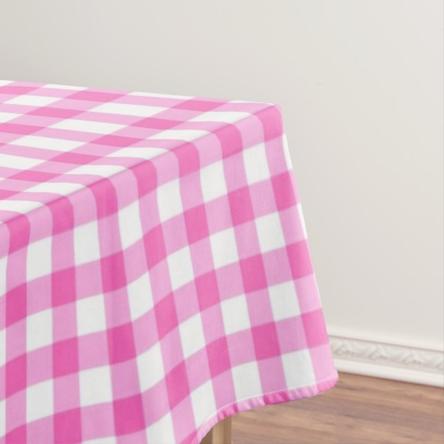 Pink and White Gingham  Tablecloth (In Situ)