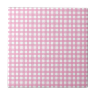 Pink and White Gingham Tile
