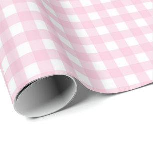 Pink and White Gingham Wrapping Paper