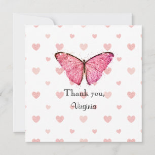 Pink and White Glitter Butterfly Template