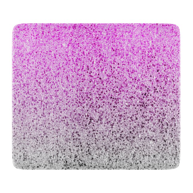 Pink and White Glitter Sparkle Shiny Shimmer Cutting Board (Front)