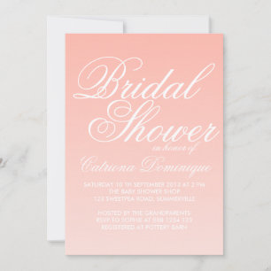 Pink and White Gradient Bridal Shower Invitation