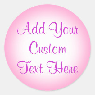 Pink And White Gradient Custom Stickers