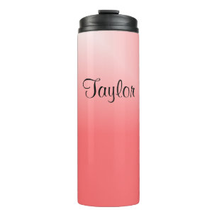 Pink and White Gradient Designs Thermal Tumbler
