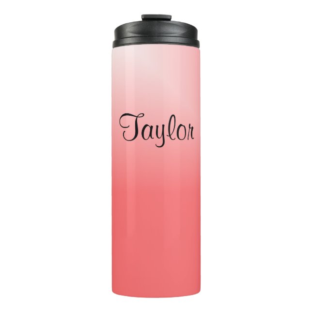 Pink and White Gradient Designs Thermal Tumbler (Front)