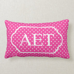 Pink and White Greek Letter Sorority Throw Pillow