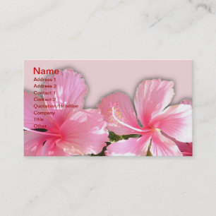 Pink and White Hawaiian Hibiscus Business Card