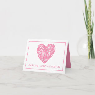 Pink and White Heart Birth Announcement