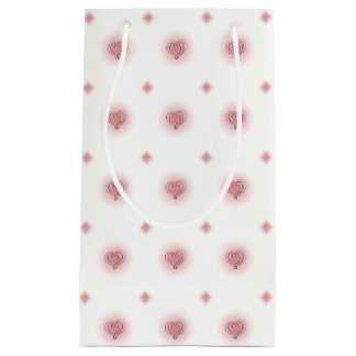 Pink and White Hearts & Diamonds Pattern Gift Bag