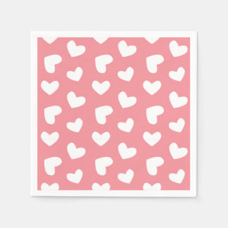 Pink and White Hearts Napkin