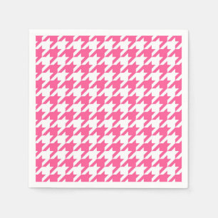 Pink and White Houndstooth Check Napkin