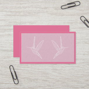 Pink and White Hummingbird Business Card