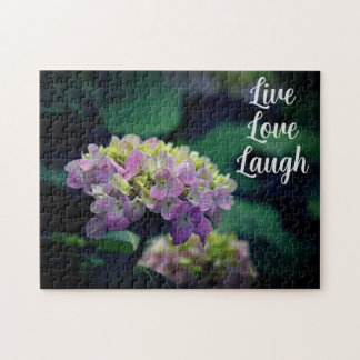Pink and White Hydrangea Flower Motivational  Jigsaw Puzzle