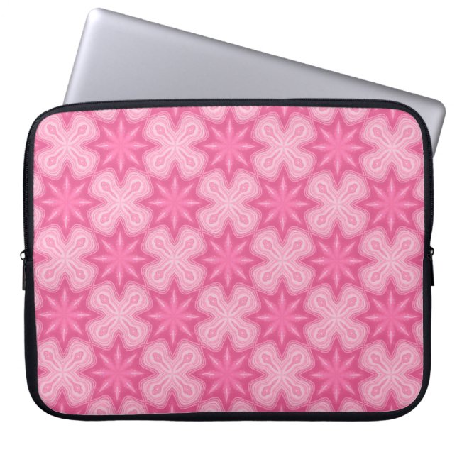 Pink And White Laptop Sleeve (Front)