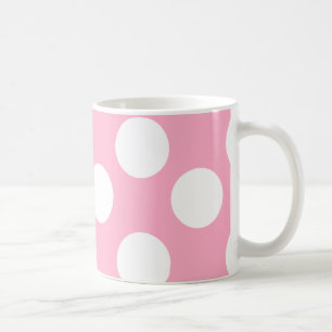 Pink and White Large Polka Dot Mug