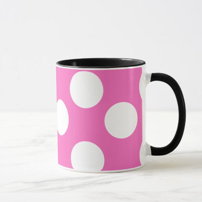 Pink and White Large Polka Dot Mug (Right)