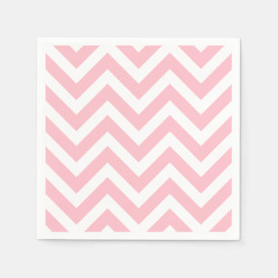 Pink and White Large Size Chevron Stripes Paper Napkin
