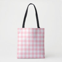 Pink and White Large Size Gingham Checks Pattern